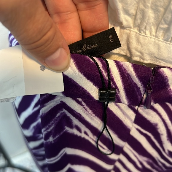 BCBG purple zebra print chiffon faux wrap skirt - Picture 3 of 3